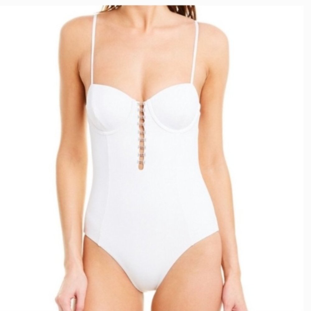 NWT Onia Diana Ribbed One Piece Swimsuit Size M